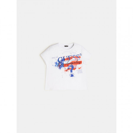 Tricou Guess fata cu maneca scurta din bumbac alb