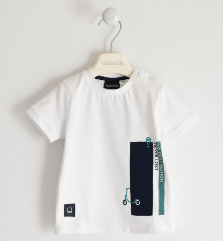 Tricou Sarabanda de baiat, alb cu maneca scurta