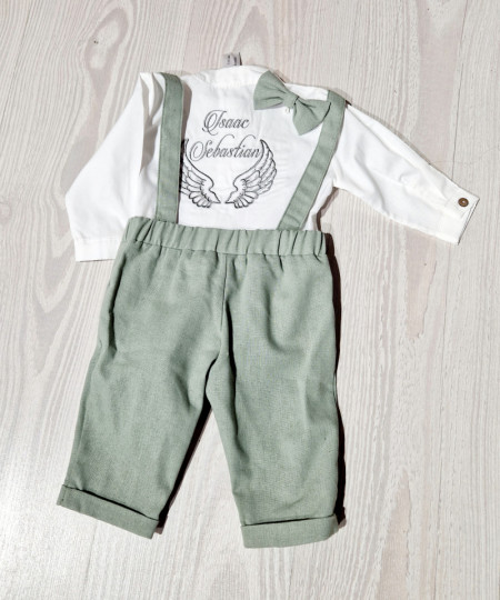 Costum cu aripioare de îngeraș brodate