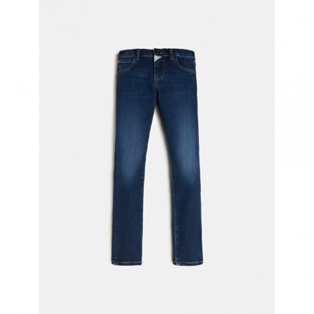Blugi skini Guess de baieti albastru inchis din bumbac
