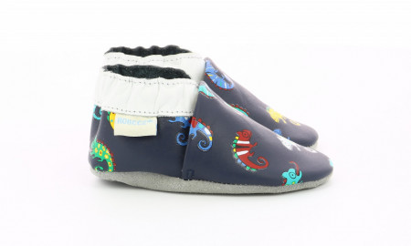 Botosi de piele pentru bebe, bleumarin, Robeez