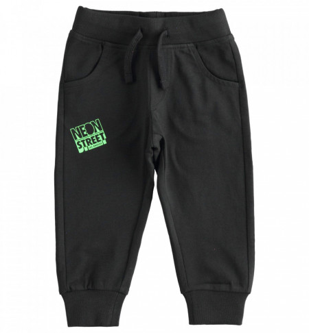 Pantalon negru de trening din bumbac, IDO