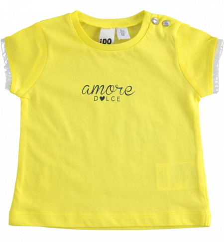 Tricou bebelus fata , Ido , bumbac , galben