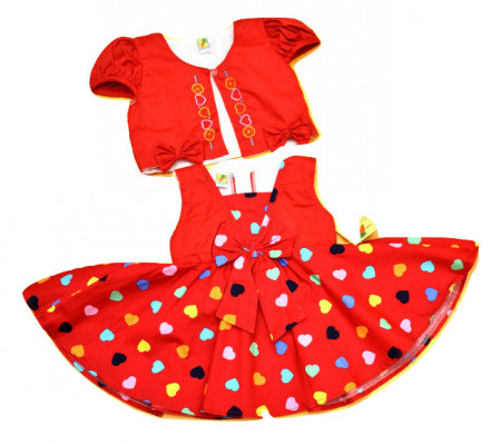 Rochie fete cu inimioare colorate