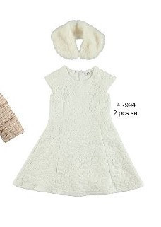 Rochie ivoire din catifea trandafirasi IDO
