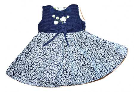 Rochita din poplin, fond bleomarin