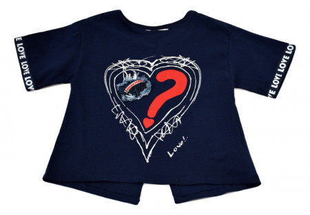 Tricou fete, bleumarin, cu spatele gol