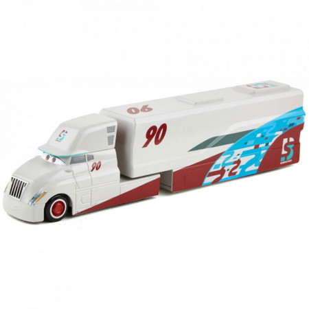 Camion Disney Cars by Mattel Ponchy Wipeout Hauler din metal cu masinuta