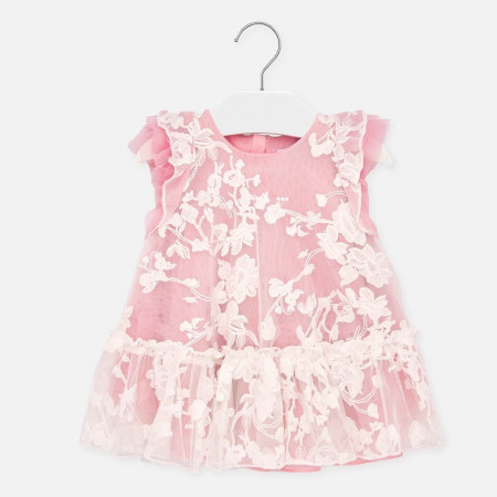 Rochie tiul brodat bebe fetita