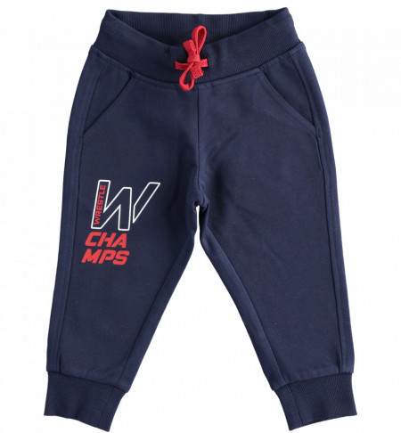 Pantaloni baieti de bumbac sport cu manseta IDO