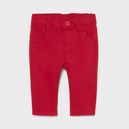 Pantaloni din tercot rosu de bebe baiat Mayoral