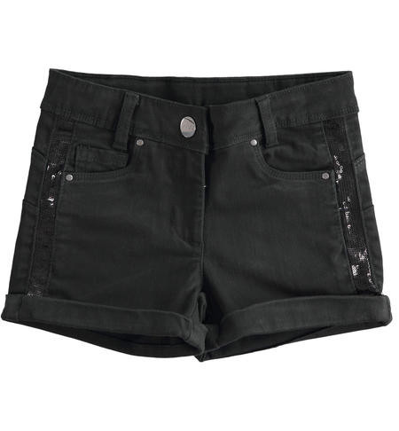 Pantaloni scurti fete Ido negru cu paiete