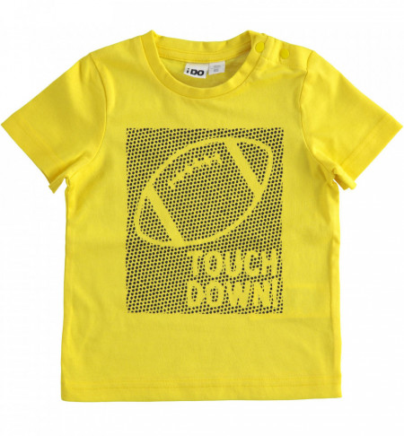 Tricou galben de baieti din bumbac IDO