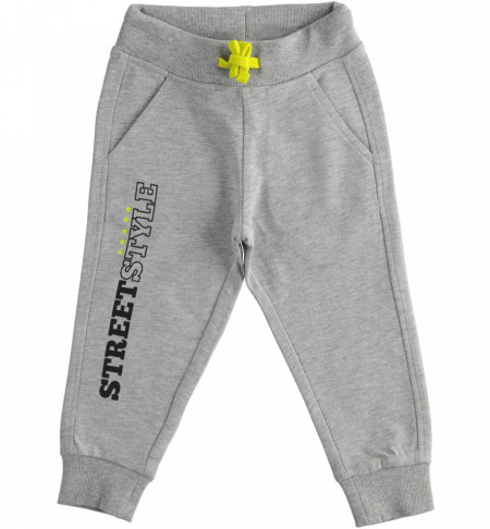 Pantalon baiat de bumbac gri cu maseta IDO