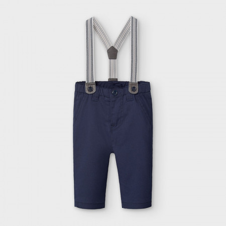 Pantaloni bleumarin lungi cu bretele detasabile Mayoral