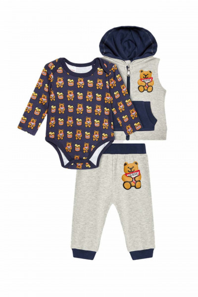 Trening cu vestă din bumbac pentru nou născut băiat, Guess