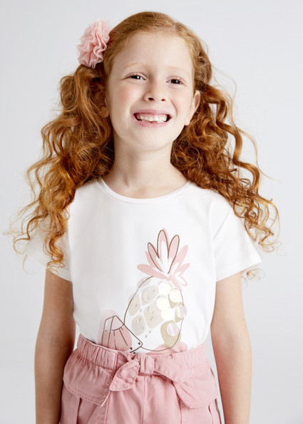 Tricou ECOFRIENDS ivoire mânecă scurta, fată, Mayoral