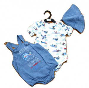 Costum bebe in 3 piese din bumbac