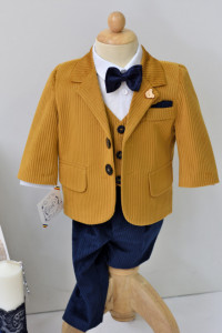 Costum botez Levin din catifea gen raiat