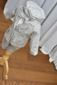 Costum de botez in 6 piese cu bady camasa