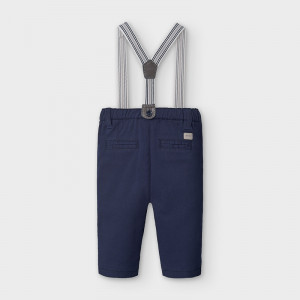 Pantaloni bleumarin lungi cu bretele detasabile Mayoral