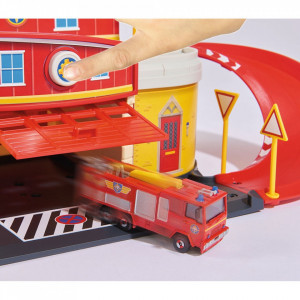 Pista de masini Dickie Toys Fireman Sam Fire Rescue Center cu elicopter si accesorii