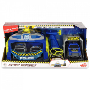 Pista de masini Dickie Toys SWAT Station cu 3 masini de politie si drona