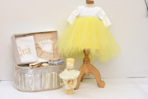 Rochie de botez Anelize cu tiul si brocart