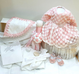 Rochie de botez Annabell cu trusou asortat