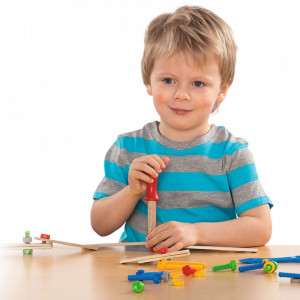 Set constructie din lemn Eichhorn Constructor Racer 50 piese
