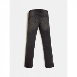 Blue jeans negru skini, cu strasuri pe picior , 96% bumbac, Guess