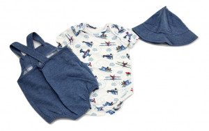 Costum bebe in 3 piese din bumbac