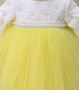 Rochie de botez Anelize cu tiul si brocart
