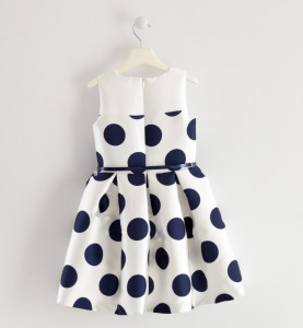 Rochie eleganta adolescente, Ido , pe fond alb cu buline