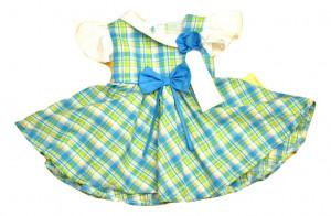 Rochie in carouri cu maneca scurta