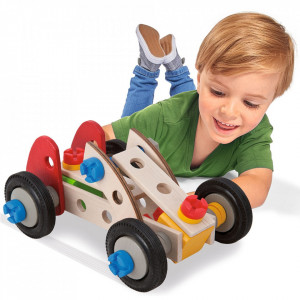 Set constructie din lemn Eichhorn Constructor Racer 50 piese