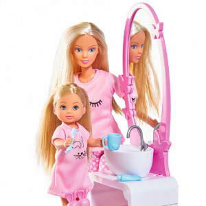 Set Simba Steffi Love Bedtime cu papusa 29 cm, papusa 12 cm si accesorii