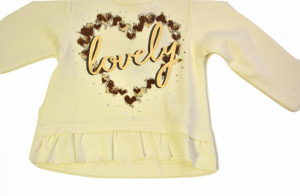 Tricou crem de fete cu auriu IDO