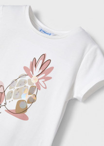 Tricou ECOFRIENDS ivoire mânecă scurta, fată, Mayoral