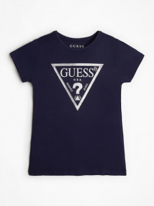 Tricou negru si bleumarin cu logo argintiu