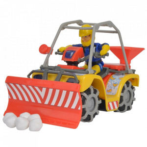 ATV Simba Fireman Sam, Sam Mercury Snow Quad cu lama de zapada, figurina Sam si accesorii