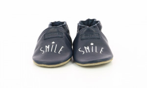 Botosi de piele pentru bebe, bleumarin, Robeez