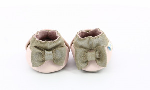 Botosi de piele pentru bebe, Robeez, auriu si roz