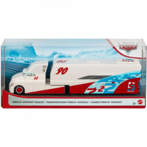 Camion Disney Cars by Mattel Ponchy Wipeout Hauler din metal cu masinuta