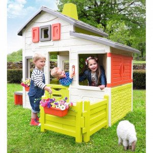 Casuta pentru copii Smoby Friends Playhouse cu gradina