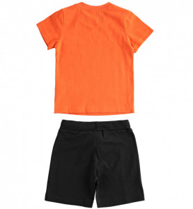 Costum de baiat din bumbac cu tricou si pantalon scurt din bumbac