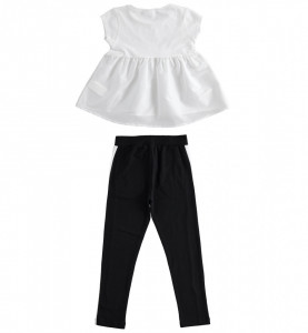 Costum fete alb cu negru, iDO