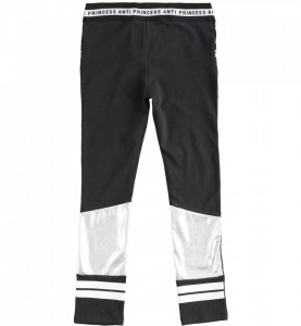 Pantaloni gen colant negru și argintiu de fată, IDO