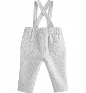 Pantaloni în dungi și cu bretele, pentru nou născut băiat, IDO