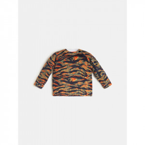 Pulover multicolor din bumbac croșetat pentru băieți, Guess